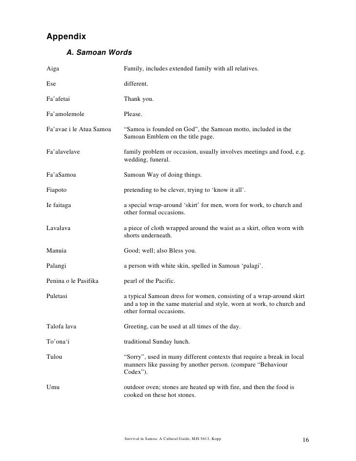 Samoan Language Handbook